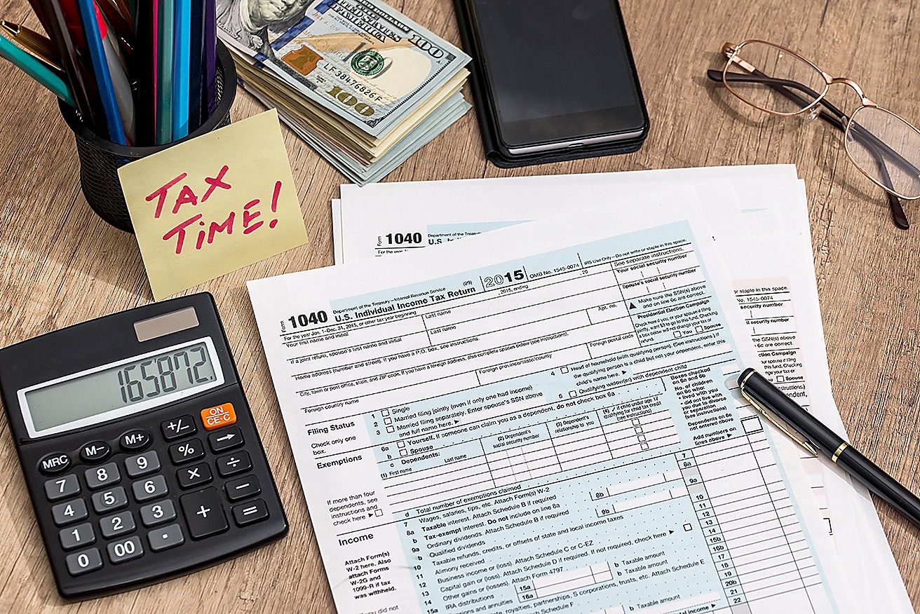 Tax preparation documents and financial tools